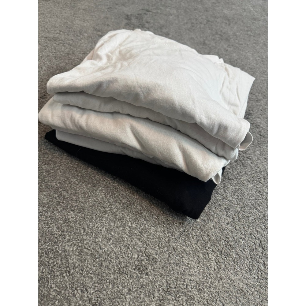 Mens Tshirt Bundle Lot 7 Shirts White Black Crew V-Neck 5XL 6XL Short Sleeve